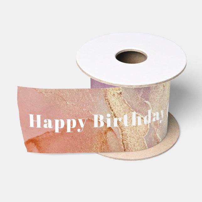 En Satin Joyeux anniversaire nommé Pastel Abstrait ruban sa (Bobine)