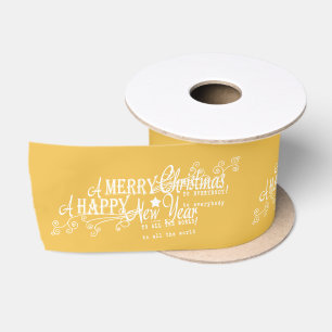 En Satin Joyeux Noël Joyeux Nouvel An Ruban de Noël