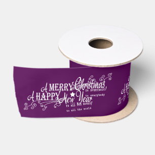 En Satin Joyeux Noël Joyeux Nouvel An Ruban de Noël