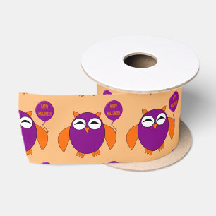 En Satin Joyeux Ruban d'hibou de la fête d'Halloween