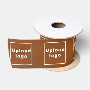 En Satin Logo de l'entreprise sur le ruban Brown