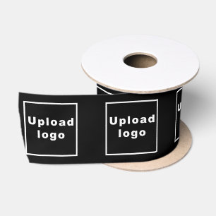 En Satin Logo d'entreprise sur ruban noir