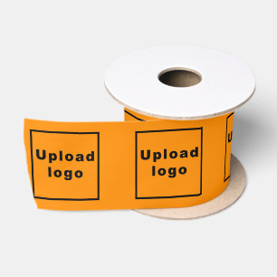 En Satin Logo d'entreprise sur ruban orange couleur