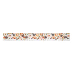En Satin Merci Citrouille Floral 3" Ruban