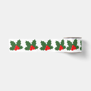En Satin Motif de ruban de Noël au houx festif