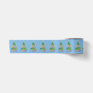 En Satin Noël-Anniversaire Ruban Joyeux Anniversaire Arbres