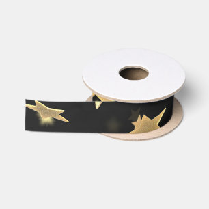 En Satin Noir et ruban d'accent d'étoile d'or