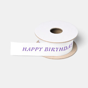 En Satin Nom d'anniversaire personnalisé Ruban violet