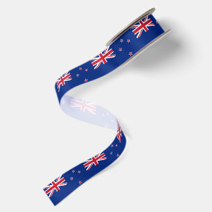 En Satin Nouvelle-Zélande & ruban de drapeau de Zélande /Ao