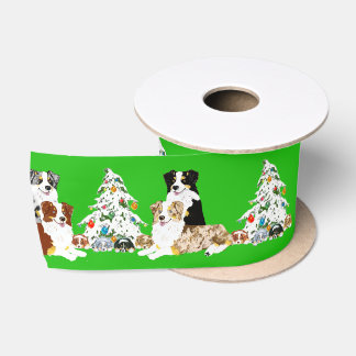 En Satin Paires australiennes, arbre de Noël et ruban de
