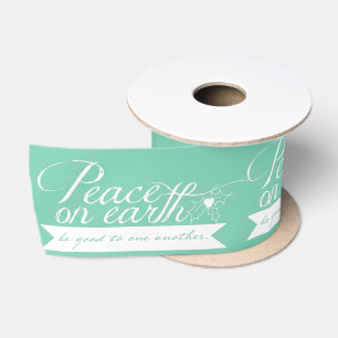 En Satin Paix sur Terre Personnaliser Couleurs Ruban de Noë