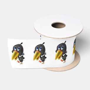 En Satin Petit oiseau avec cadeau de coeur amusant ruban