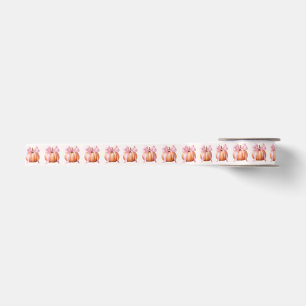 En Satin Petit Ruban de Baby Shower Citrouille – Nœud Rose