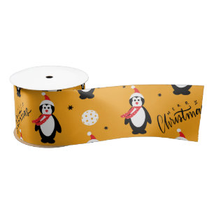En Satin 🐧 Pickleball Joyeux Noël 🎁 ruban satiné
