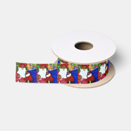 En Satin Pools de Père Noël Noir de ruban de Noël - Cadeaux