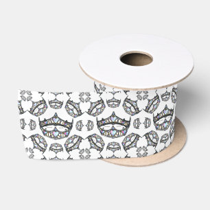 En Satin Reine des Coeurs Couronnes d'argent Tiaras ruban b