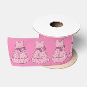 En Satin Robe Fille Rose Mariage fête de la mariée Ruban