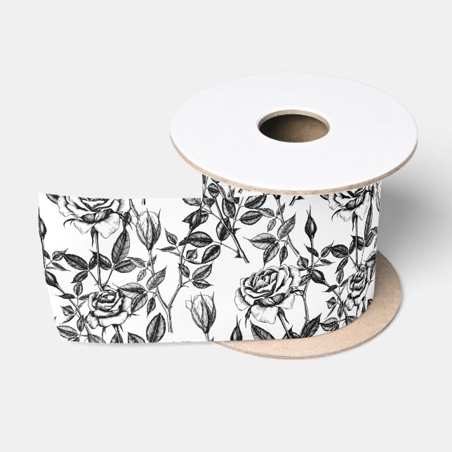 En Satin Rose dessin ruban satiné (Bobine)