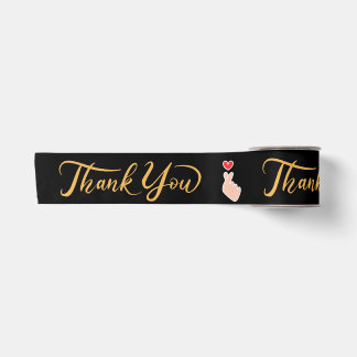 En Satin Rouleau à ruban satiné élégant "Merci" - Noir & Go