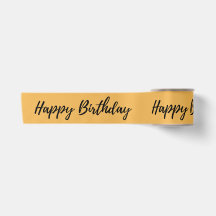 Rouleau de ruban imprimé Golden ''Happy Birthday''