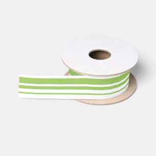 En Satin Ruban à bande de bonbons vert et blanc