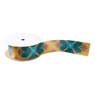 En Satin Ruban à motif floral