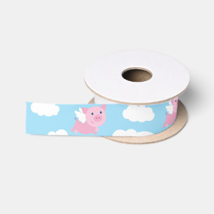 En Satin Ruban animal mignon de porc de vol