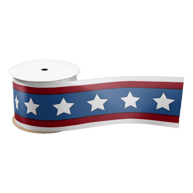 En Satin Ruban bleu blanc rouge de bannière étoilée (Bobine)