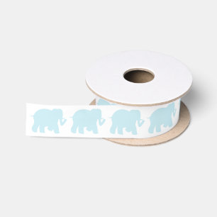 En Satin Ruban bleu-clair d'éléphants