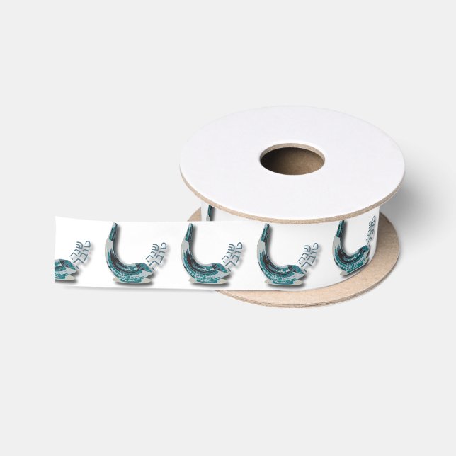 En Satin Ruban bleu de Shana Tova de Shofar (Bobine)