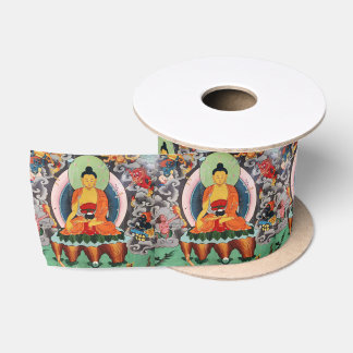 En Satin Ruban Bouddha Shakyamuni, grand, Tibet / Népal