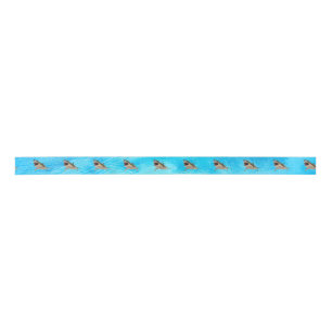 En Satin Ruban cadeau bleu grand requin blanc