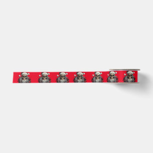 En Satin Ruban cadeau crâne père Noël (rouge)