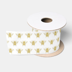 En Satin Ruban d'abeille de miel d'or métallique