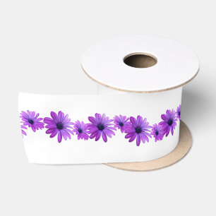 En Satin Ruban Daisy Ruban Customisé Violet Flower Ribbon