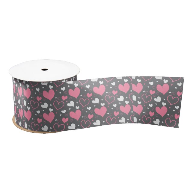 En Satin Ruban d'amour des coeurs (Bobine)