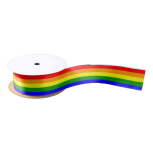 En Satin Ruban d'arc-en-ciel
