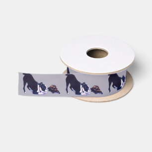En Satin Ruban d'art de Boston Terrier et Turtle Dog