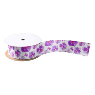 En Satin Ruban d'art violet à l'aquarelle