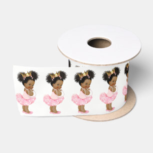 En Satin Ruban de Baby Shower pour Princesse Afro-Américain