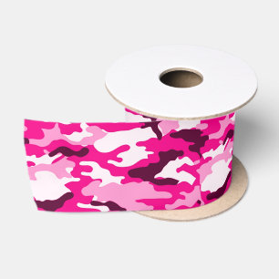 En Satin Ruban de camouflage rose
