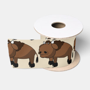 En Satin ruban de caricature de buffle