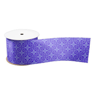En Satin Ruban de cercles géométriques violets