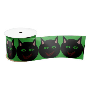 En Satin Ruban de chat noir d'Halloween