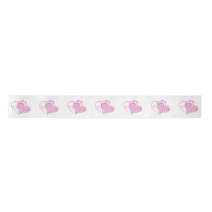 En Satin Ruban de coeur rose