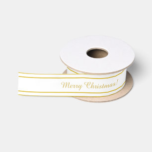En Satin Ruban de couleur blanc et or