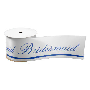 En Satin Ruban de demoiselle d'honneur bleu et blanc
