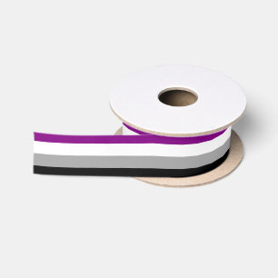 En Satin Ruban de drapeau de fierté d'Asexuality