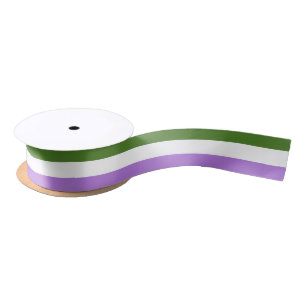 En Satin Ruban de drapeau de fierté de Genderqueer