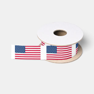 En Satin Ruban de Drapeaux Américains Patriotiques